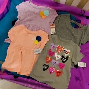 Lot of 4 girls size 4t short sleeve shirts